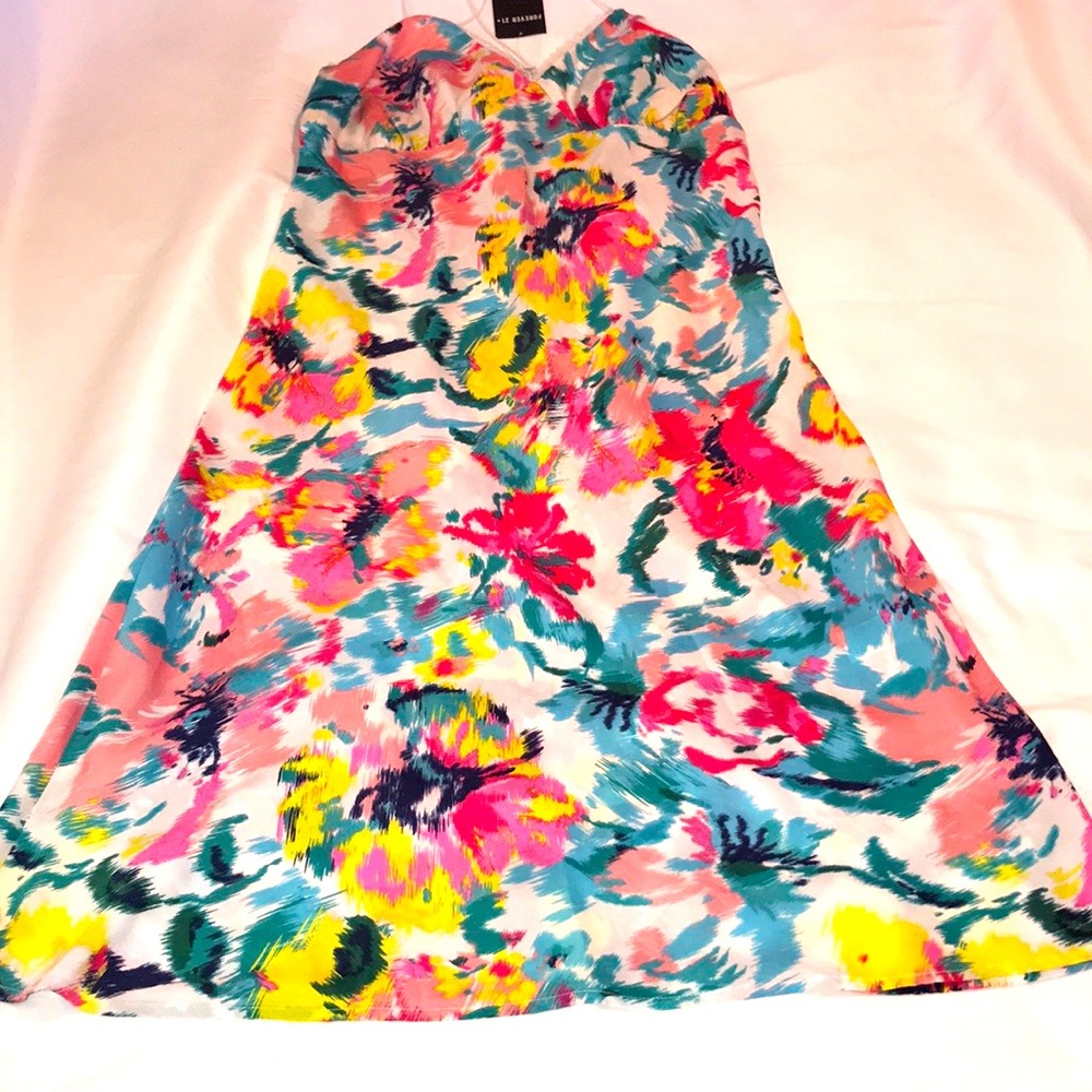 NWT Forever 21 Tropical Spaghetti Strap MIDI Dress